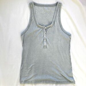 Aerie Ribbed Henley Tank Top - Grey - Size XXL